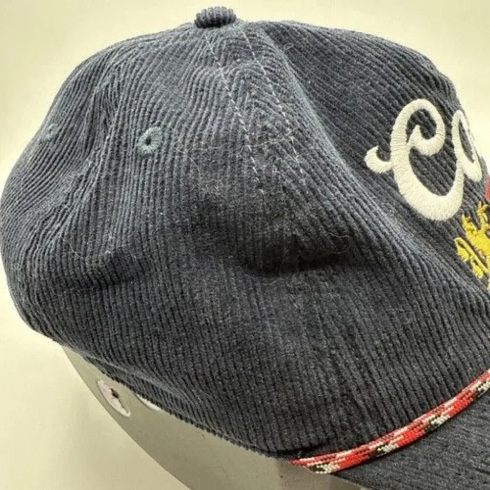 Coors Beer Corduroy Snapback Hat Cap Navy Blue Adjustable Banquet Braided New